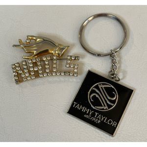 Vintage Tammy Taylor Nails Lapel Pin & Keychain